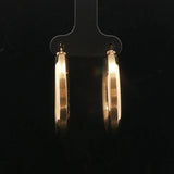 18k Yellow Gold 5.6g Ladies Hollow Ribbed Hoop Earrings 1.25"