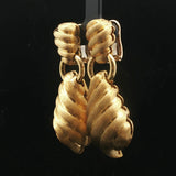 Henry Dunay 18k Yellow Gold Heavy 42.5g Brushed Finish Doorknocker Earrings 2"