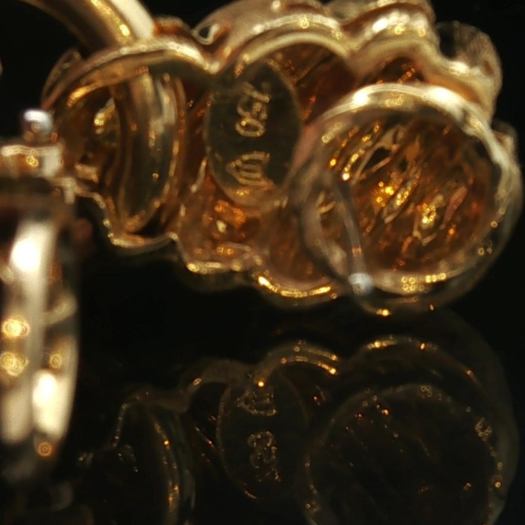 Henry Dunay 18k Yellow Gold Heavy 42.5g Brushed Finish Doorknocker Earrings 2"