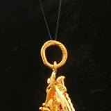 24k Pure Yellow Gold 6.5g Solid Diamond Cut Floral Heart Pendant