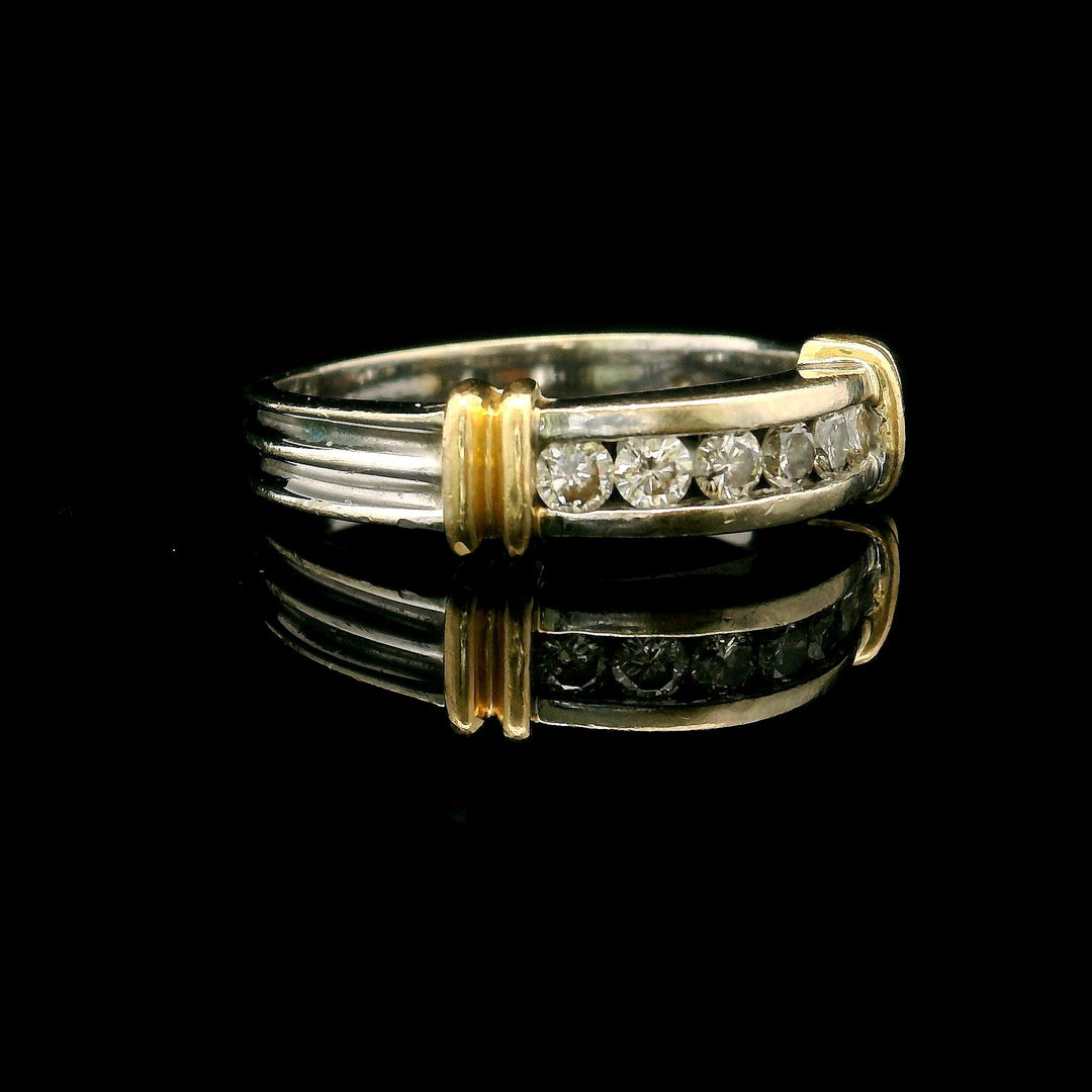 14k White and Yellow Gold 0.50cttw Diamond Men's Band Ring Size 11.5