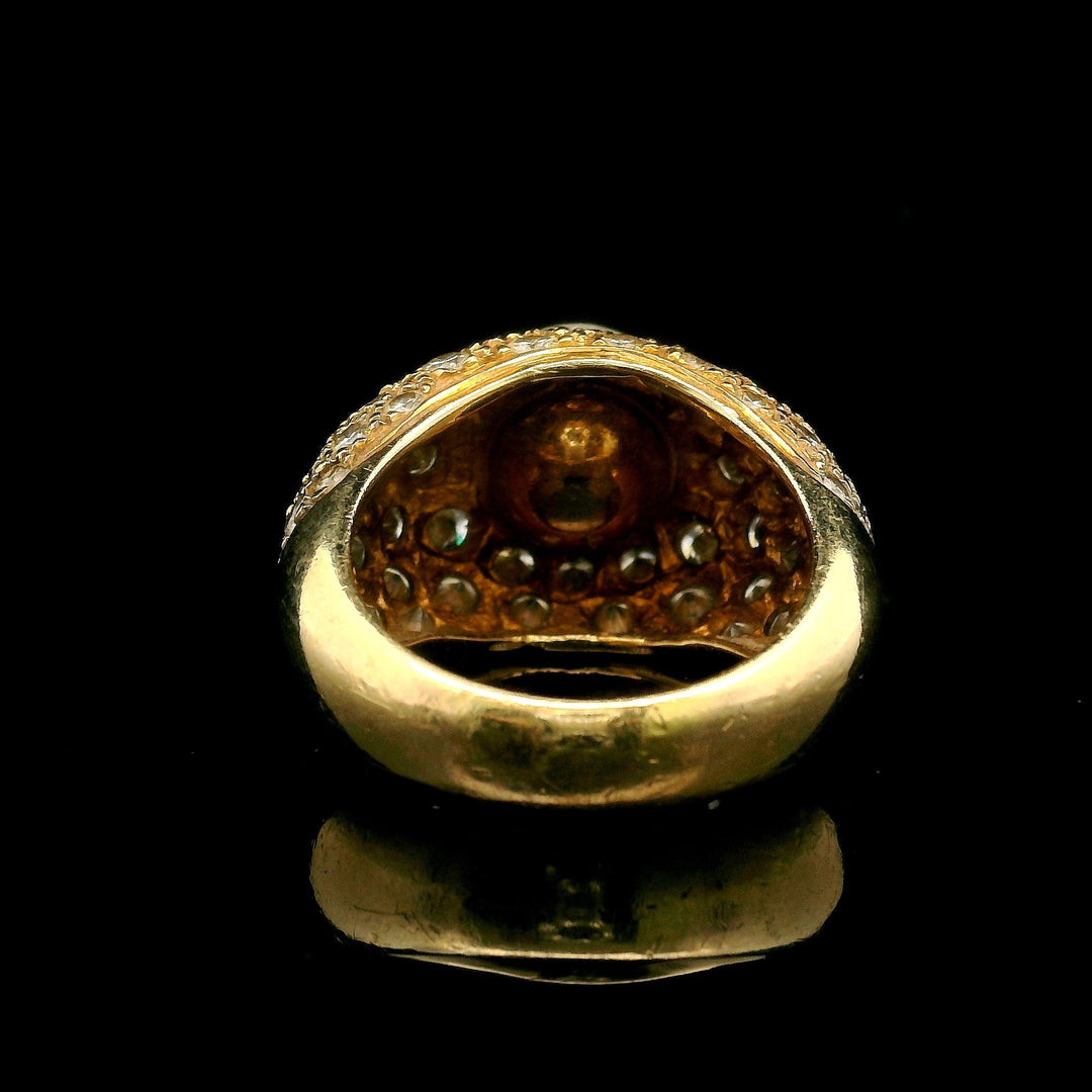 14k Yellow Gold Pearl and 1cttw Diamond Ladies Ring Size 6