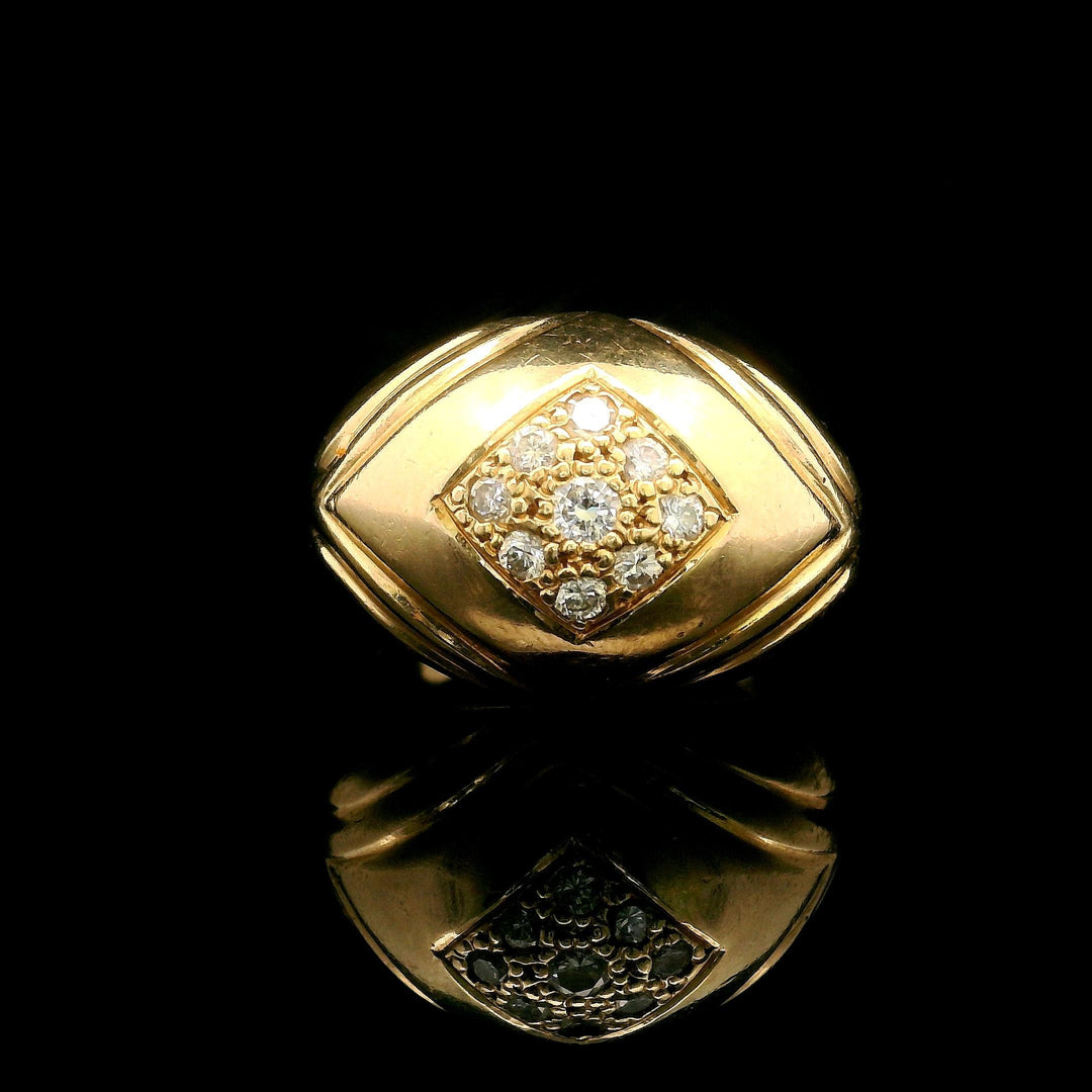 14k Yellow Gold and Diamond 7.3g Ladies Fancy Ring Size 5