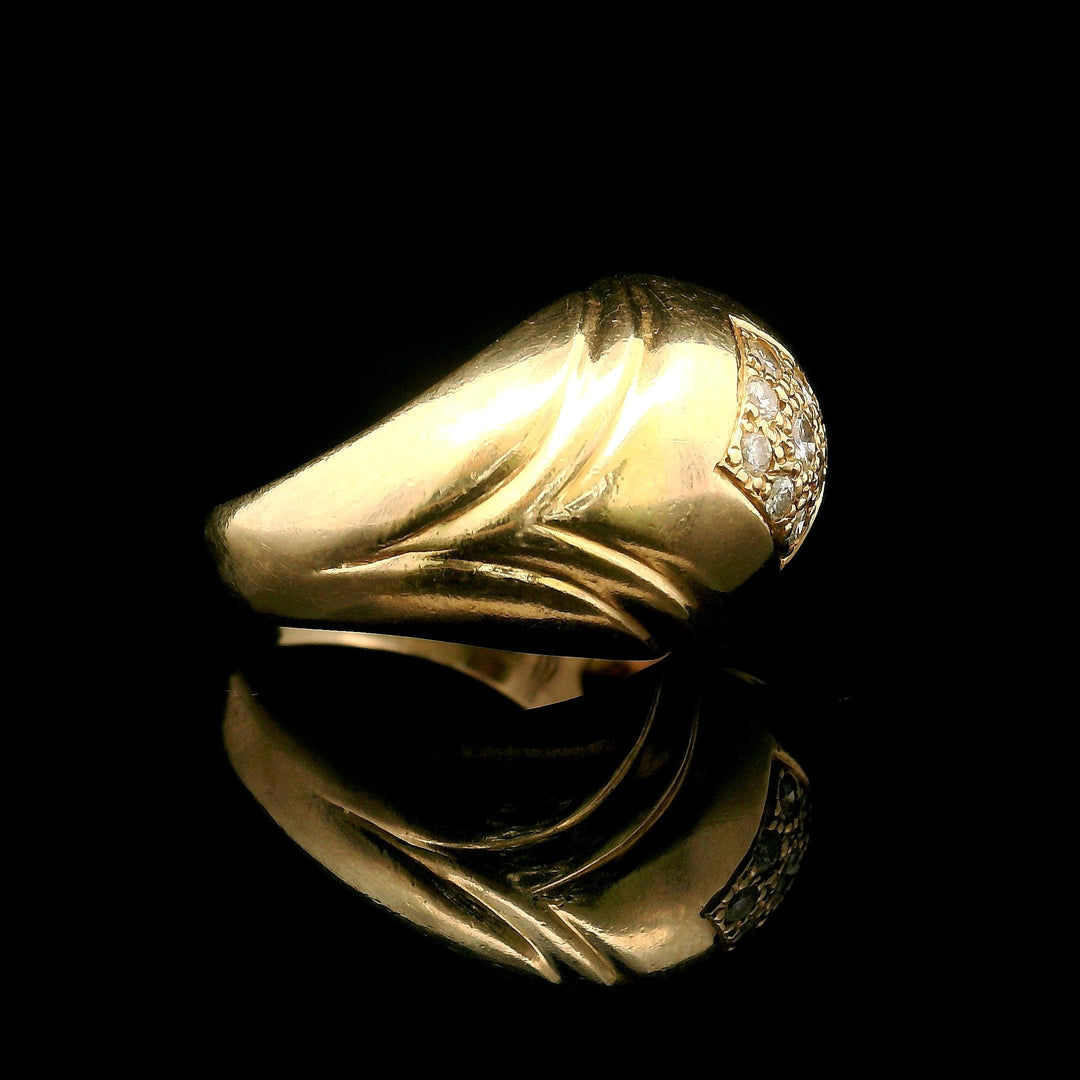 14k Yellow Gold and Diamond 7.3g Ladies Fancy Ring Size 5