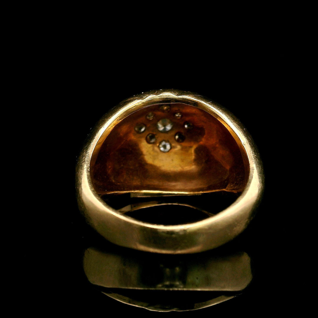 14k Yellow Gold and Diamond 7.3g Ladies Fancy Ring Size 5