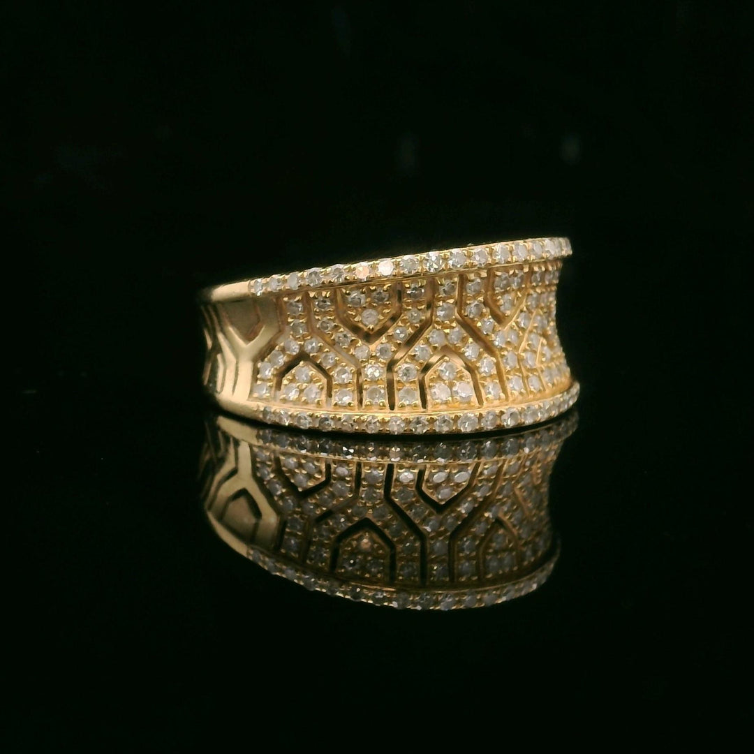 Effy 14k Yellow Gold and 1cttw Diamond Fancy Band Ring Size 7