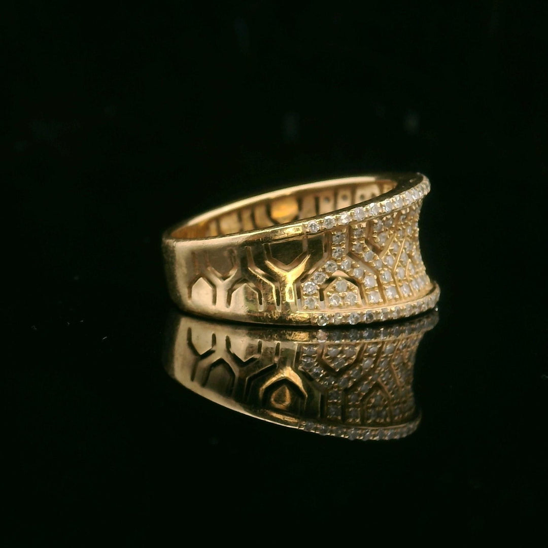 Effy 14k Yellow Gold and 1cttw Diamond Fancy Band Ring Size 7