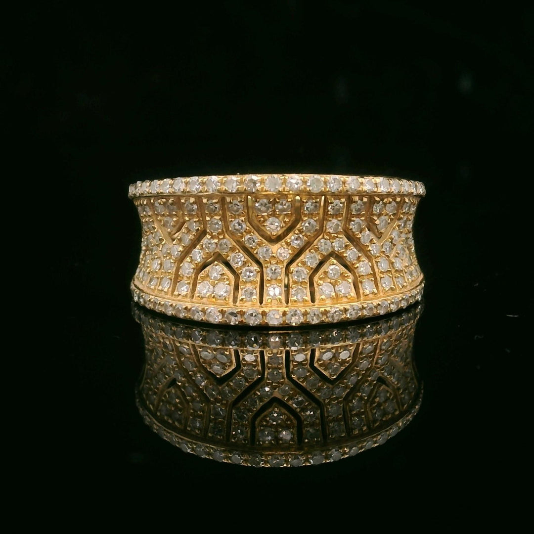 Effy 14k Yellow Gold and 1cttw Diamond Fancy Band Ring Size 7
