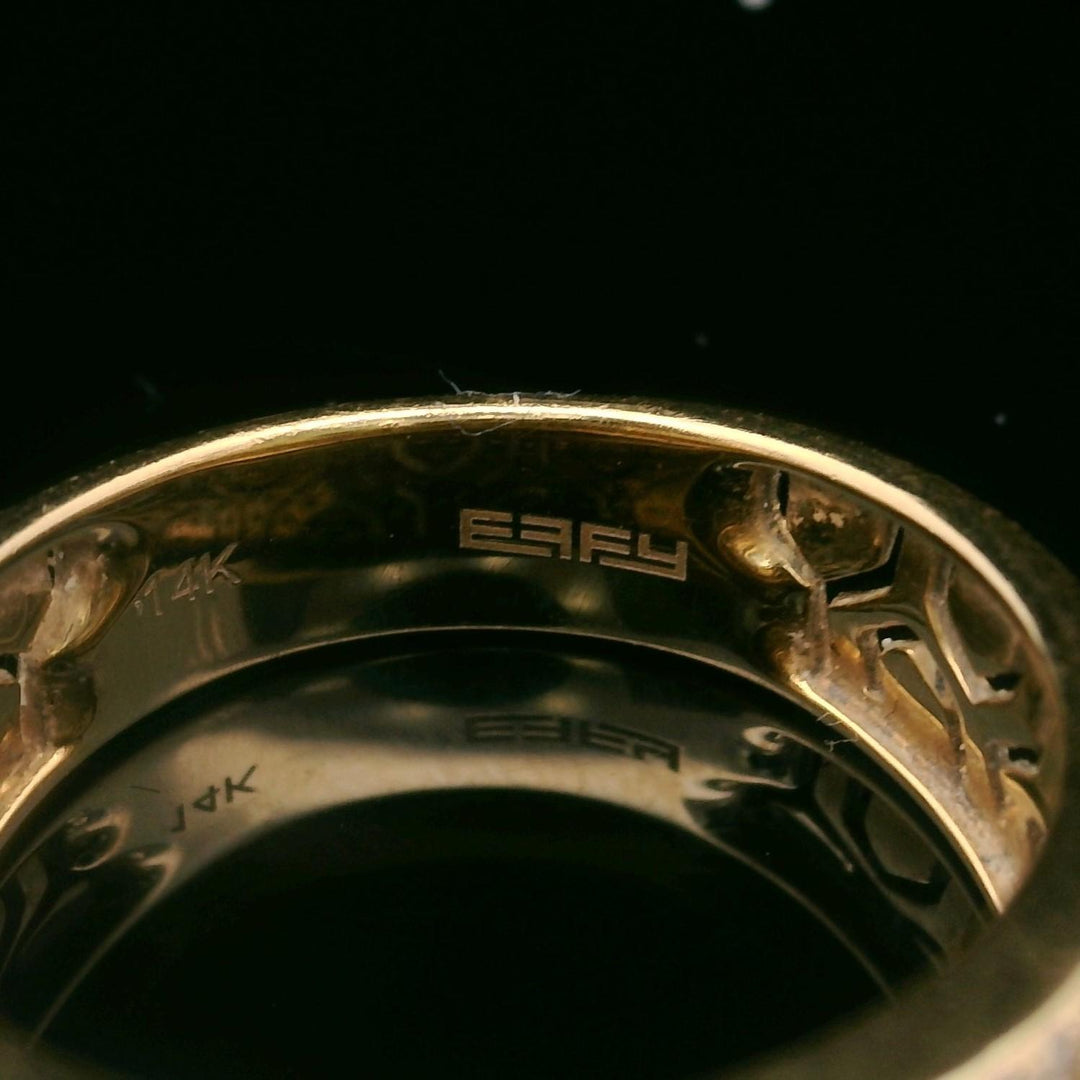 Effy 14k Yellow Gold and 1cttw Diamond Fancy Band Ring Size 7