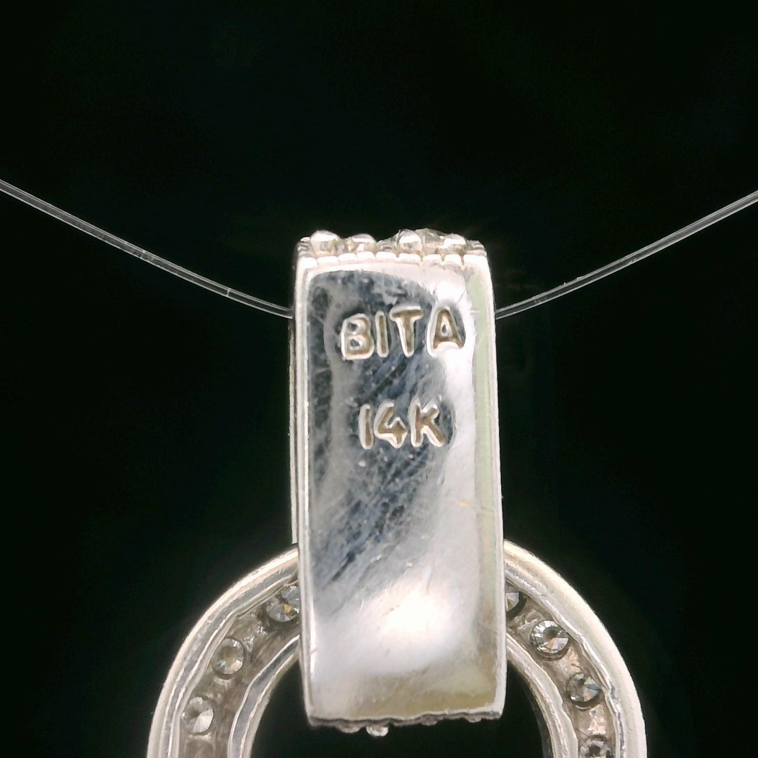 Effy Bita 14k White Gold and 0.75cttw Diamond Filigree Pendant 1.5"