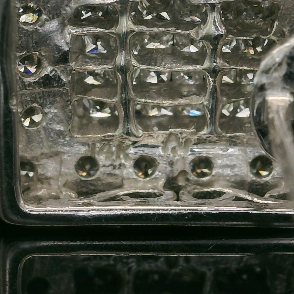 14k White Gold and 1cttw Diamond Vintage Square Stud Earrings
