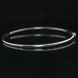 14k White Gold and 1cttw Diamond 10.4g Oval Bangle Bracelet 6.5"