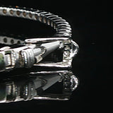 14k White Gold and 1cttw Diamond 10.4g Oval Bangle Bracelet 6.5"