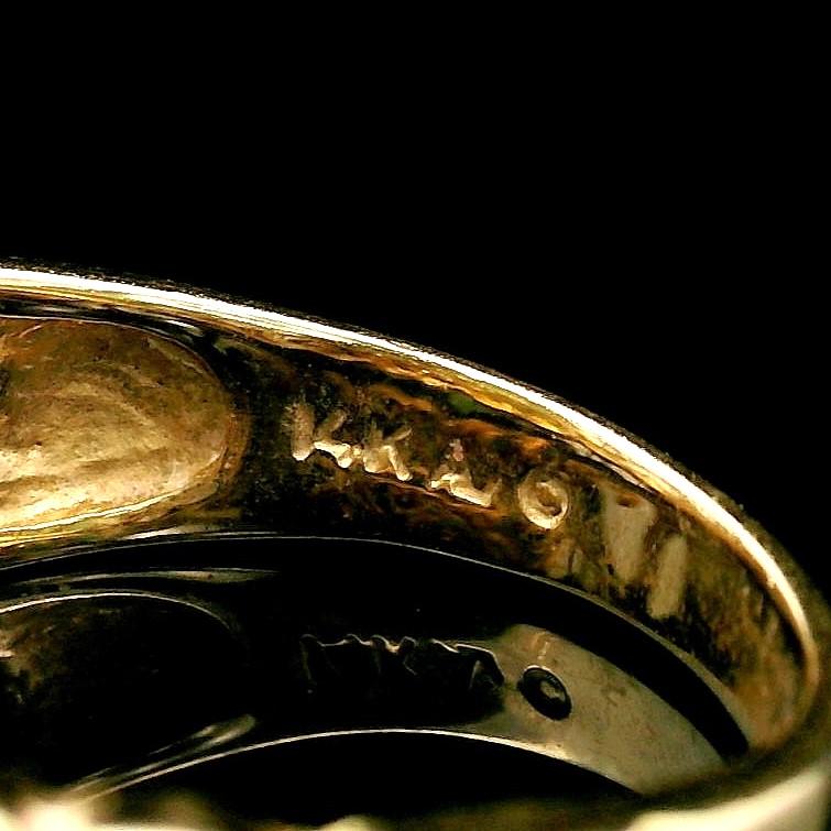 14k Yellow Gold and Diamond Ladies Heart Band Ring Size 6.5