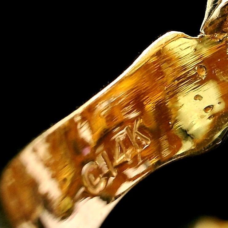 14k Yellow Gold Amethyst and Diamond 8.6g Woven Ladies Ring Size 6