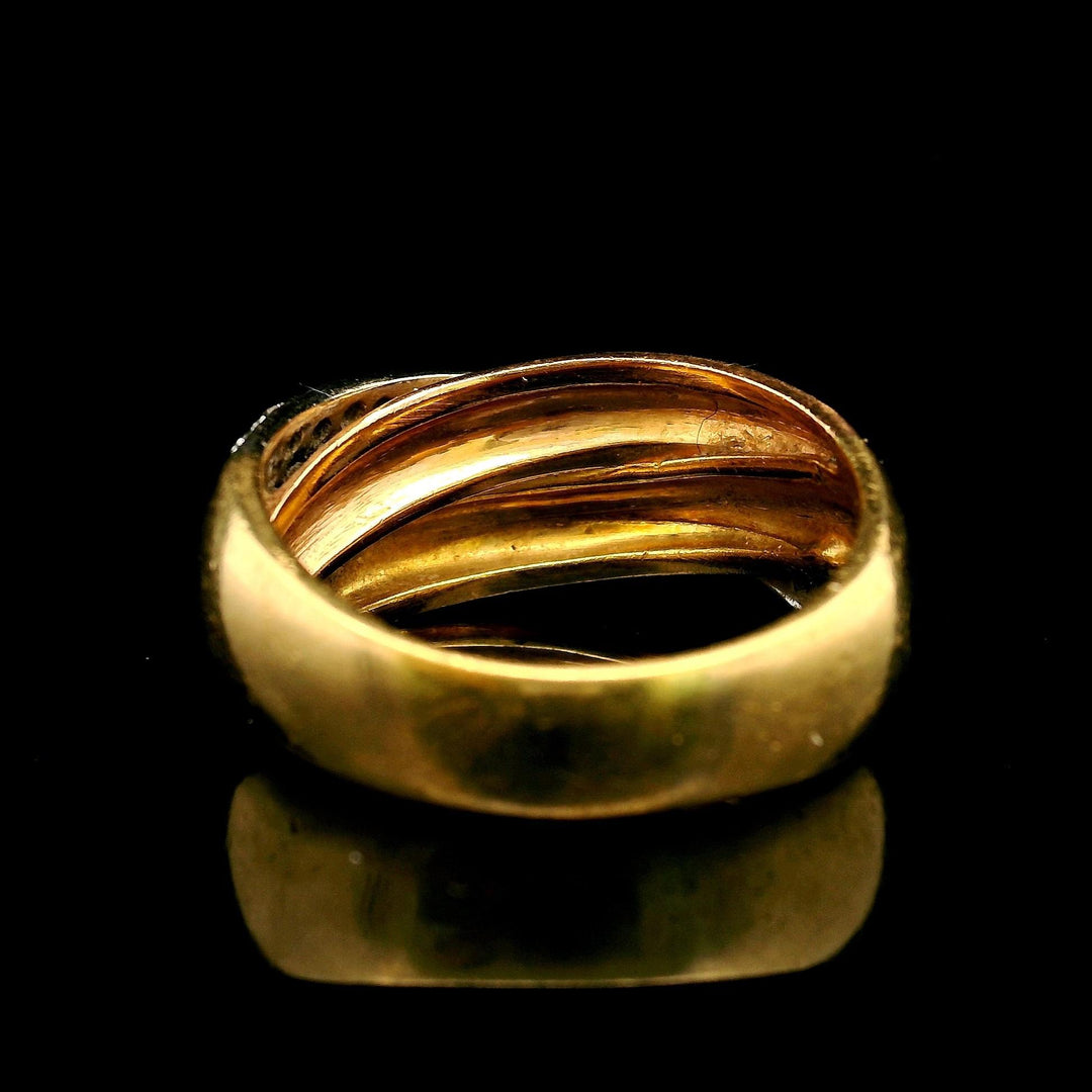 18k Yellow Gold and 0.50cttw Diamond Solid Crossover Band Ring Size 8