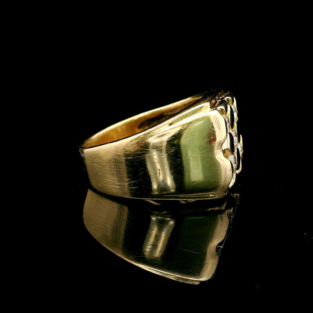 14k Yellow Gold and 0.40cttw Diamond Solid 9g Ring Size 7.5
