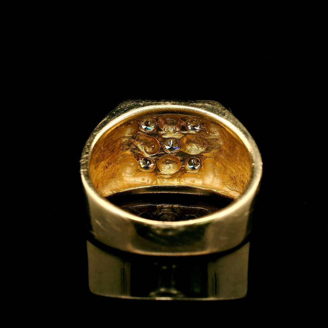 14k Yellow Gold and 0.40cttw Diamond Solid 9g Ring Size 7.5