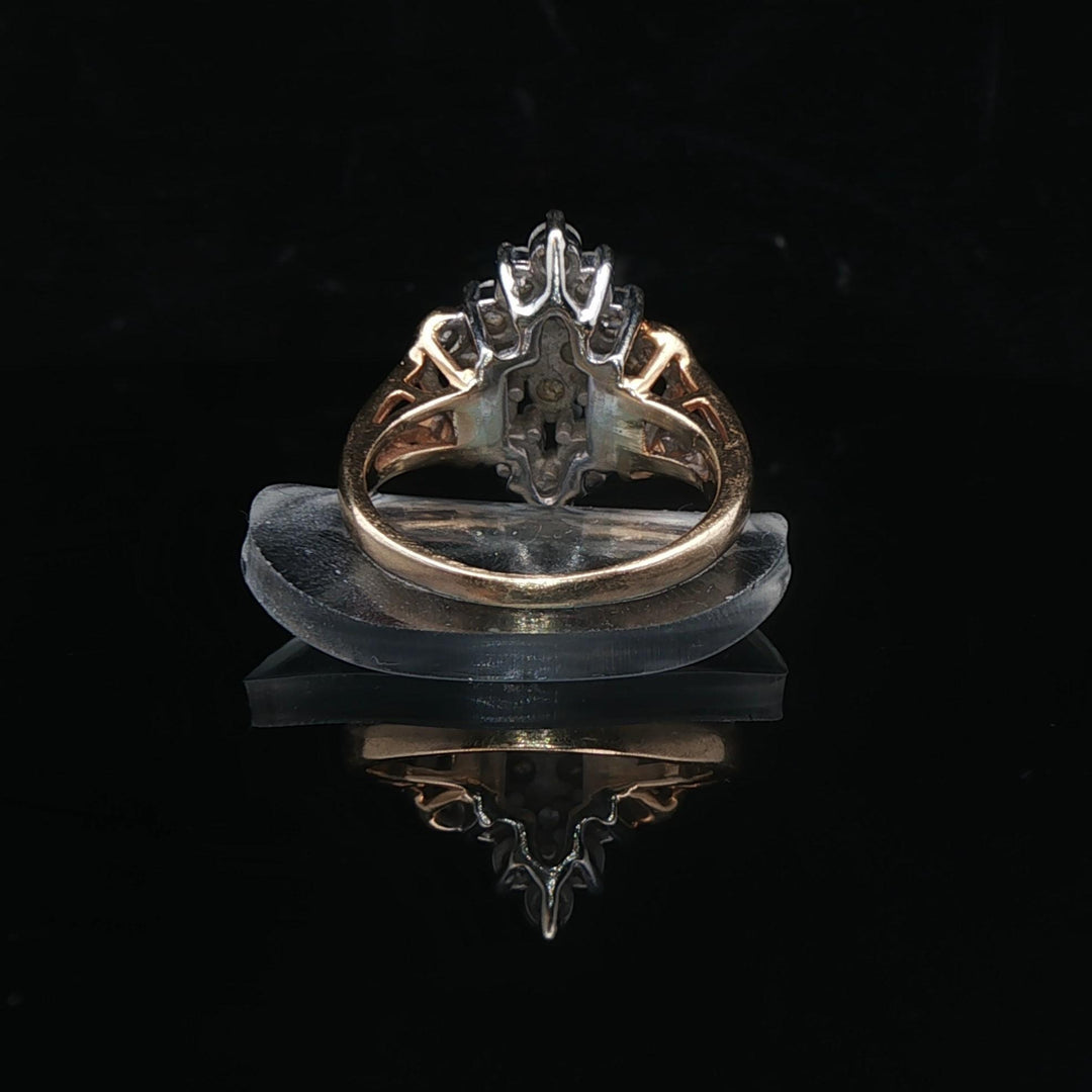14k Yellow Gold and 1cttw Diamond Vintage Cluster Ring Size 4.75