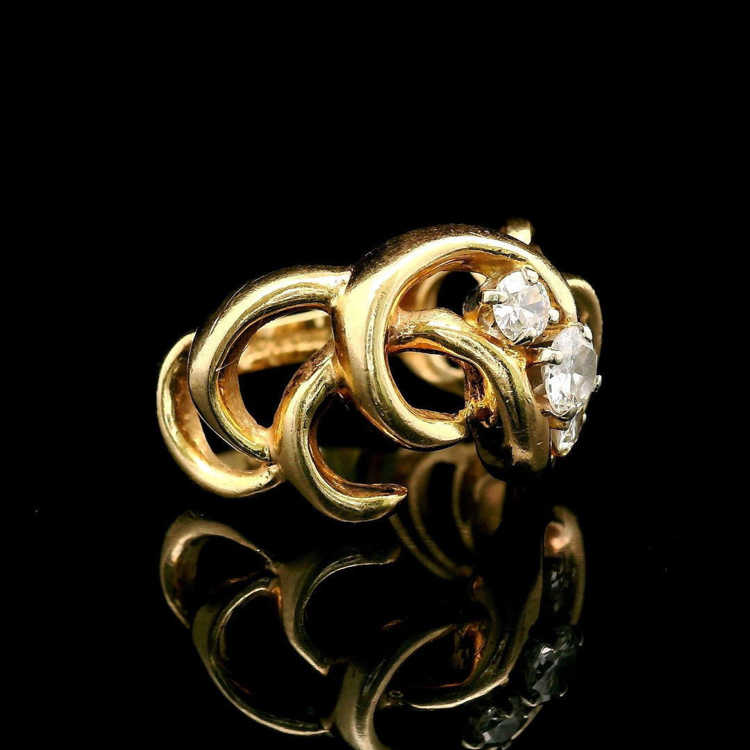 14k Yellow Gold and 0.75cttw Diamond Ladies Fancy Ring Size 7.5