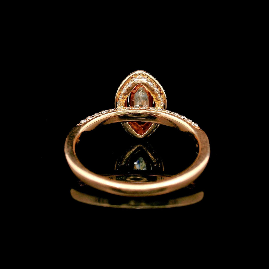 14k Rose Gold and 0.75cttw Diamond Halo Ring Size 7