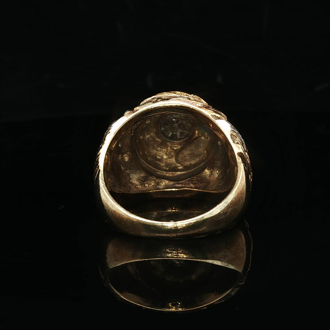 14k Yellow Gold and Diamond 11.4g Ladies Vintage Ring Size 6