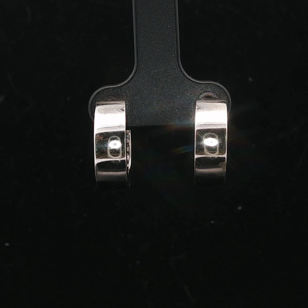 14k White Gold and 1cttw White and Chocolate Diamond Huggie Earrings
