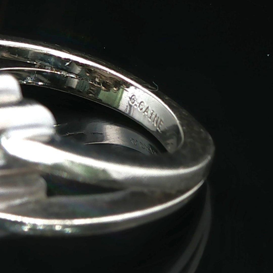 14k White Gold and 0.50cttw Bezel Set Diamond Ladies Ring Size 6