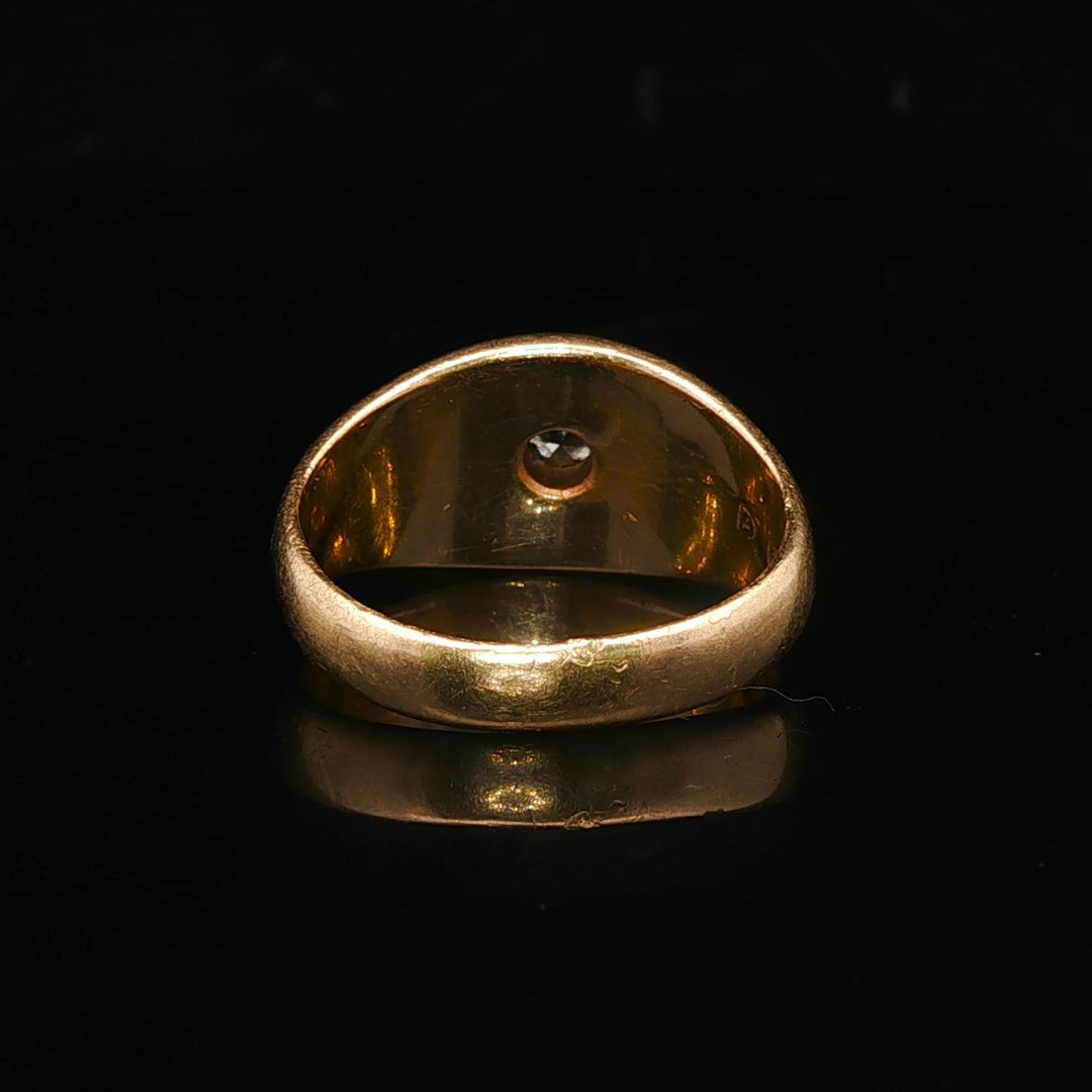 14k Yellow Gold and 0.20ct Flush Set Diamond Vintage Ring Size 6.25