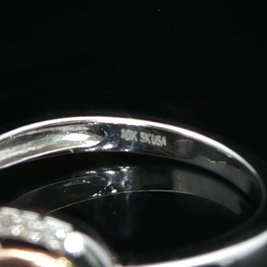 10k White and Rose Gold Diamond Infinity Band Ring Size 6.25
