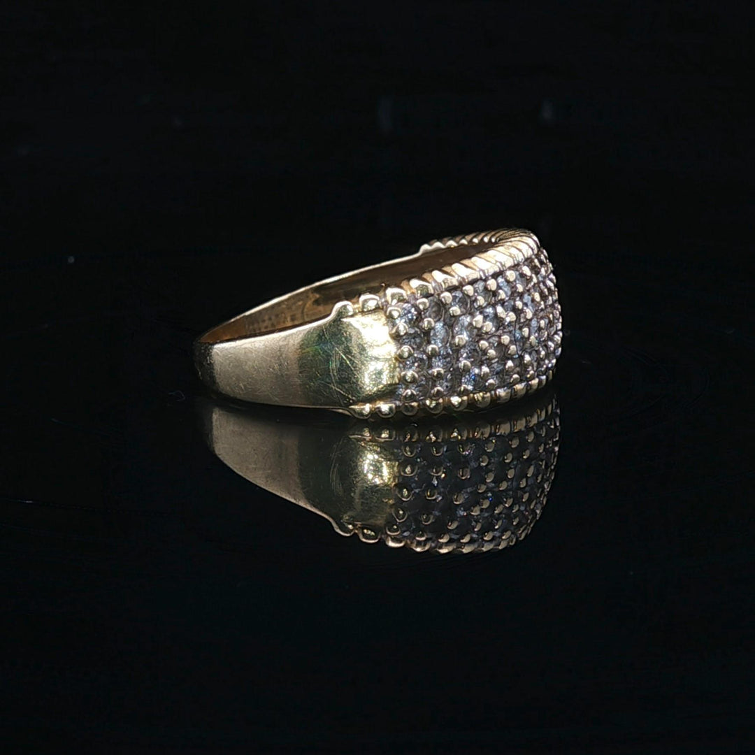 14k Yellow Gold and 1cttw Diamond Vintage Graduated Band Ring Size 9
