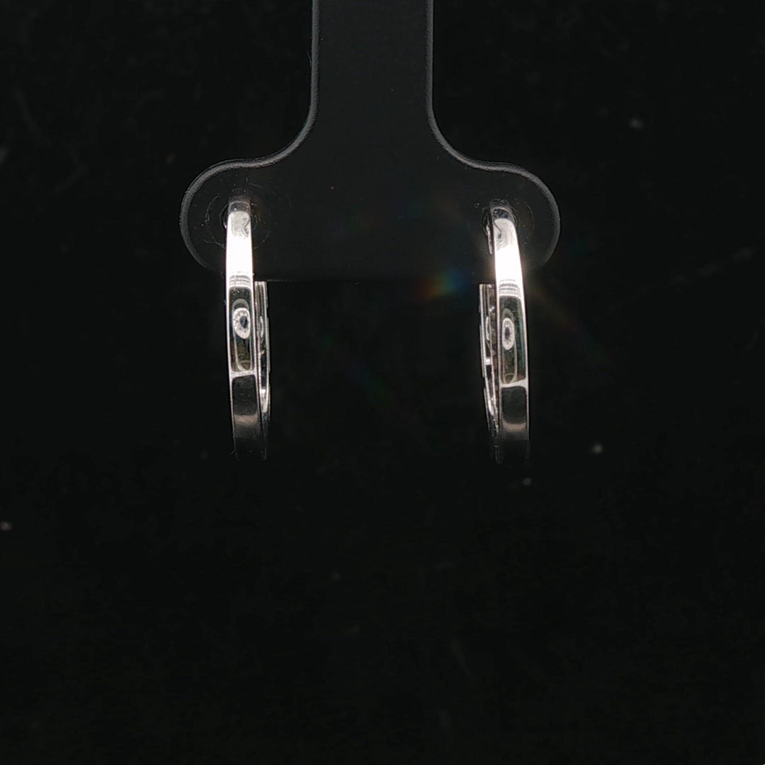 14k White Gold and 0.50cttw Diamond Small Hoop Earrings
