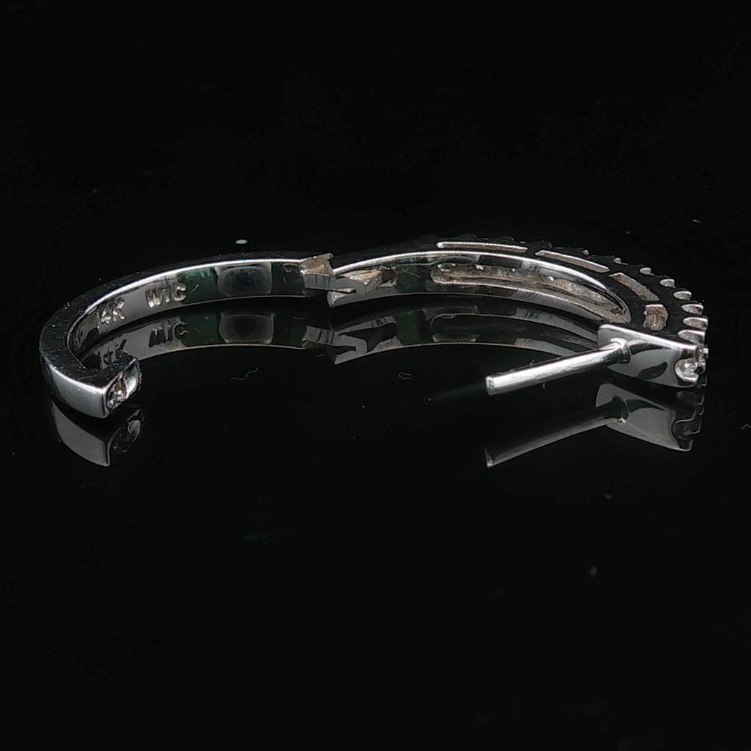 14k White Gold and 0.50cttw Diamond Small Hoop Earrings