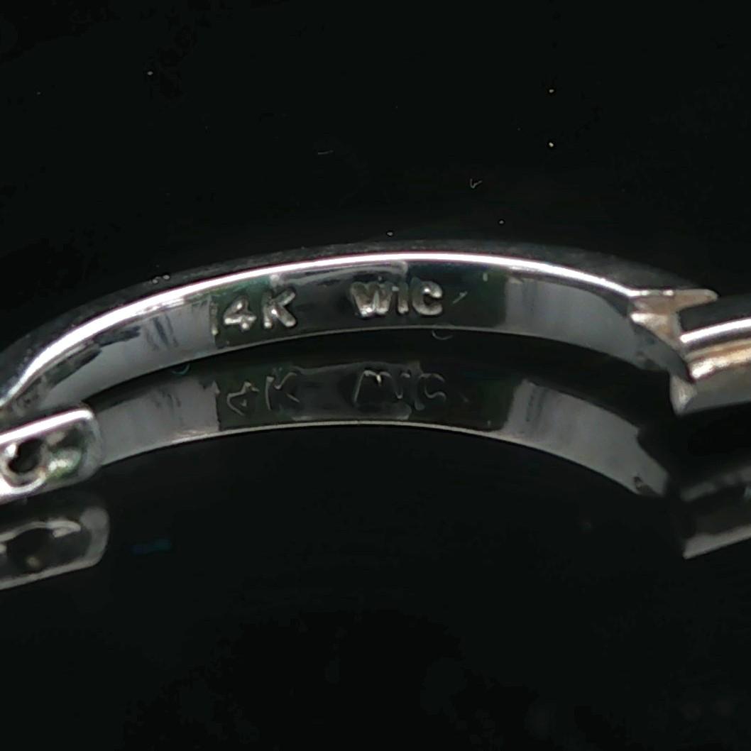 14k White Gold and 0.50cttw Diamond Small Hoop Earrings