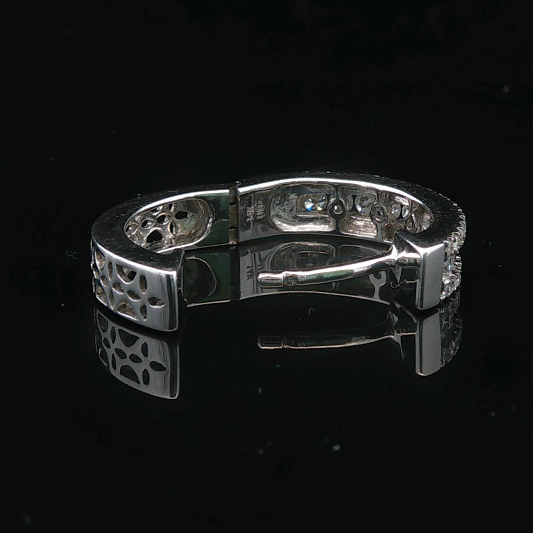 14k White Gold and 1cttw Diamond Small Hoop Earrings