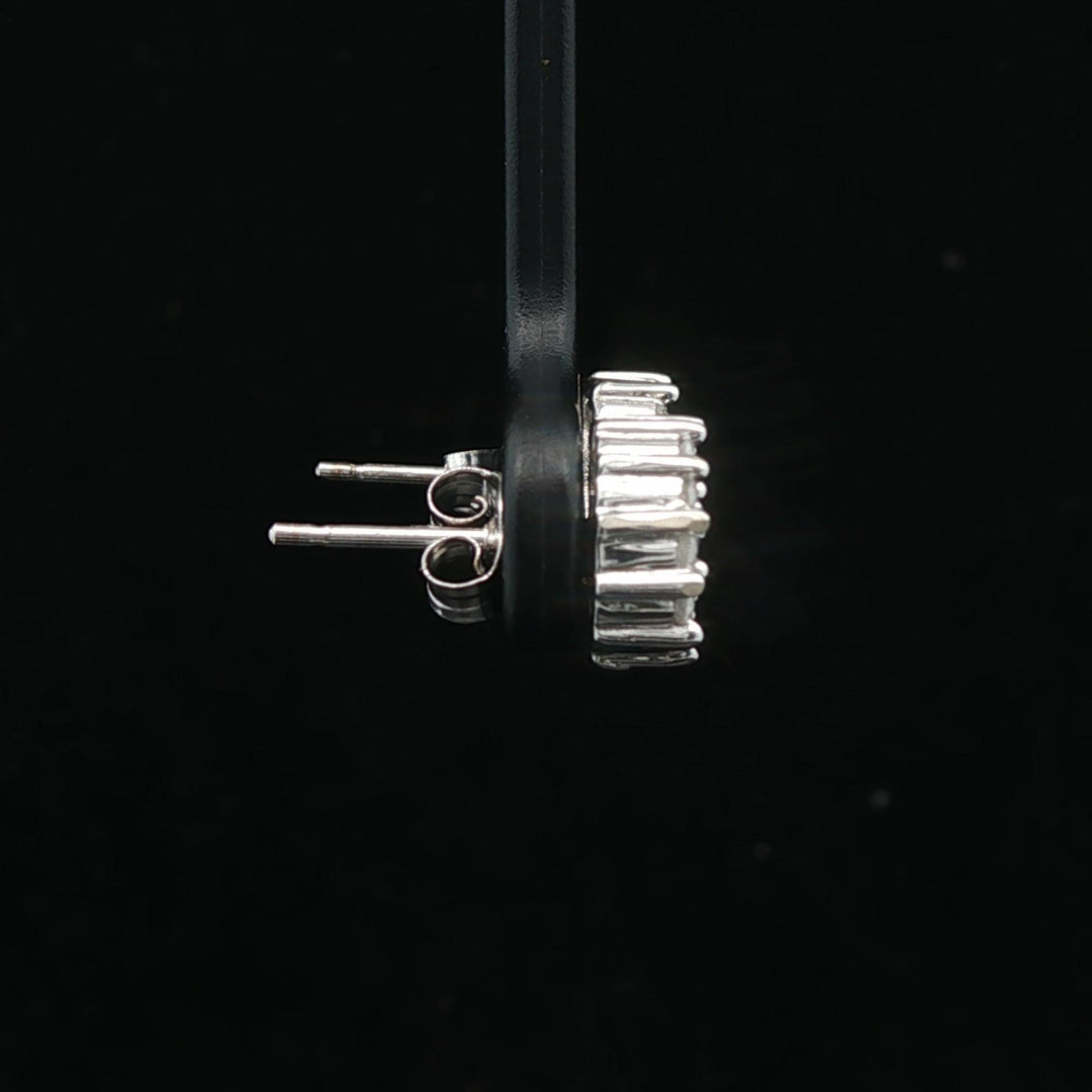 14k White Gold and 1cttw Diamond Cluster Stud Earrings