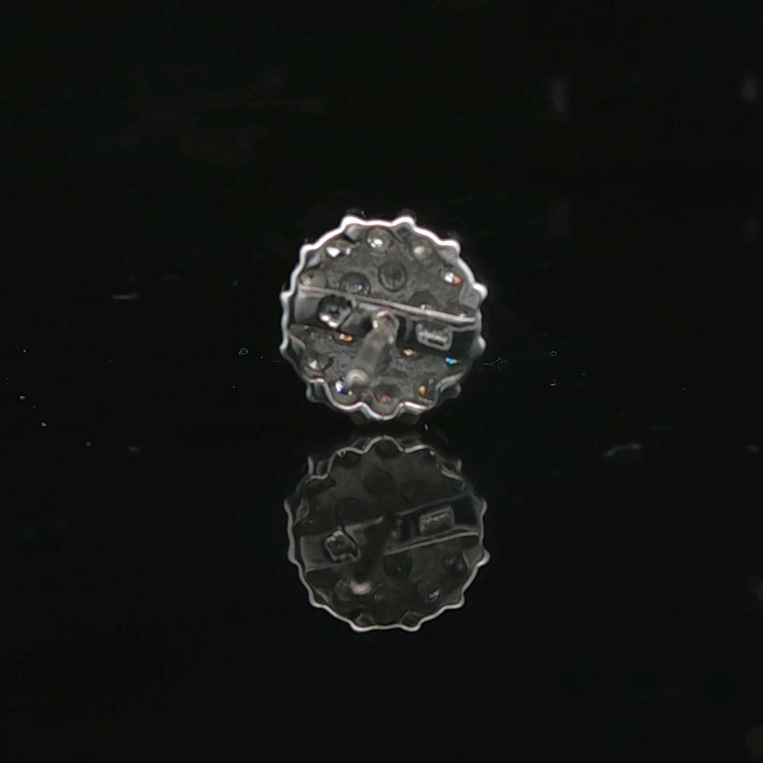 14k White Gold and 1cttw Diamond Cluster Stud Earrings