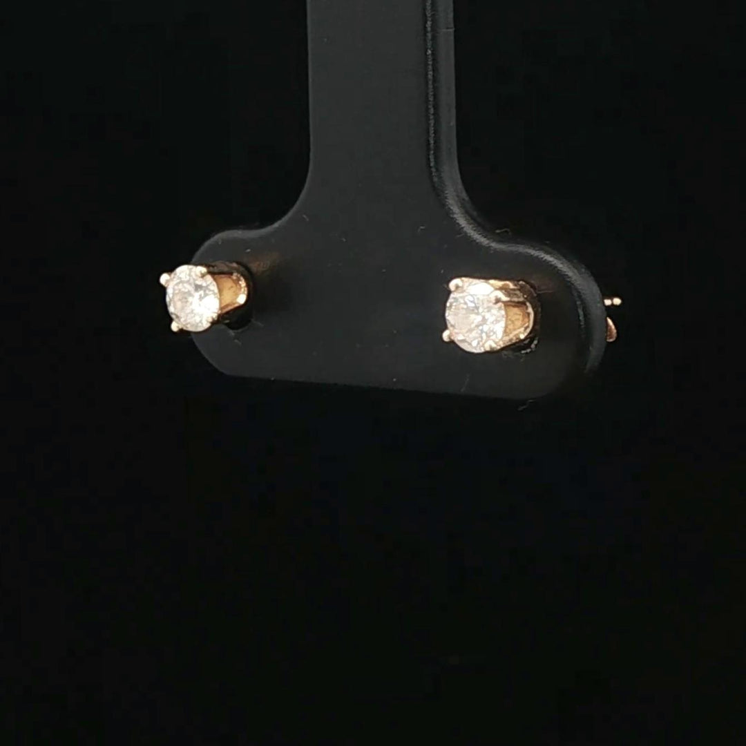 14k Yellow Gold and 0.25cttw Diamond Stud Earrings