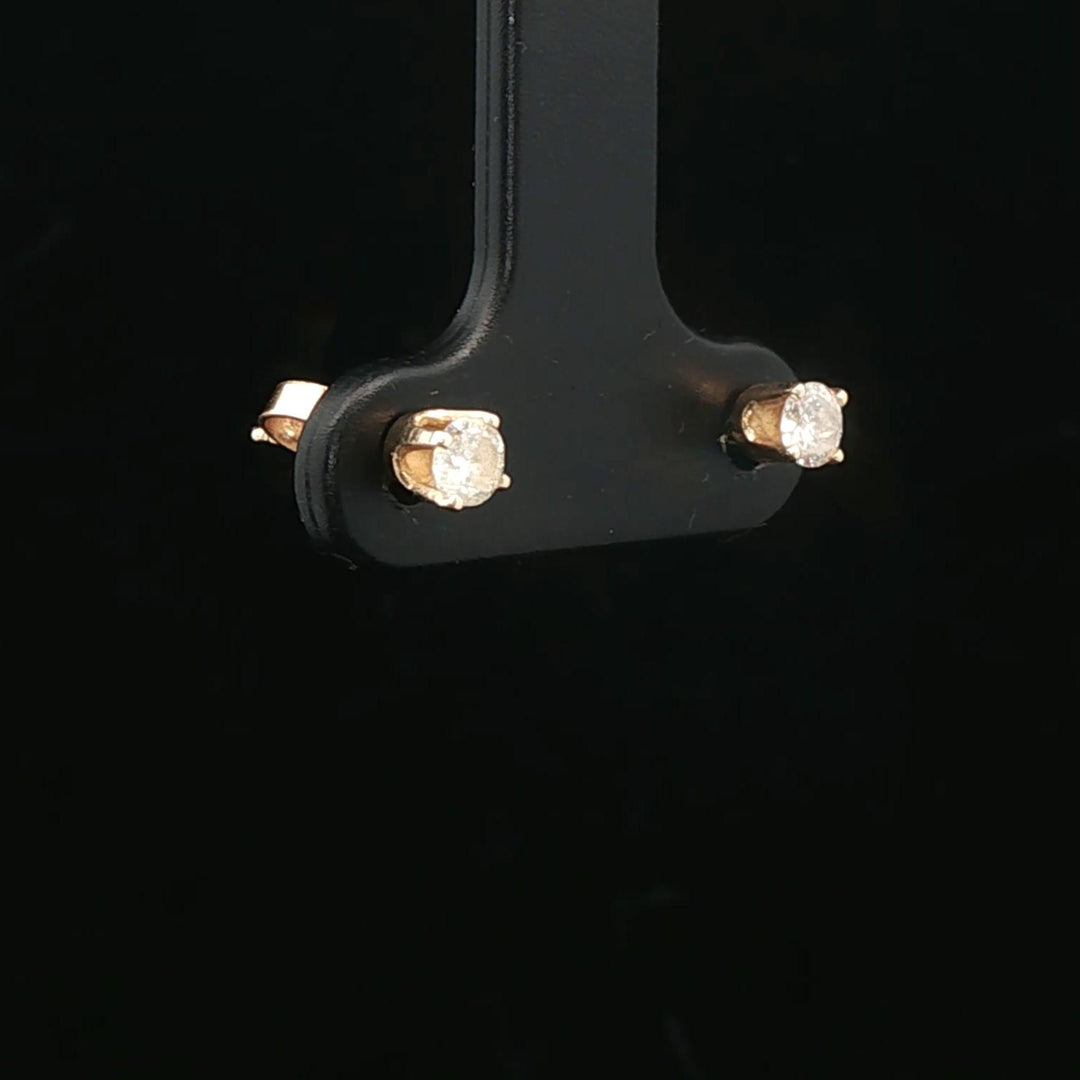 14k Yellow Gold and 0.25cttw Diamond Stud Earrings