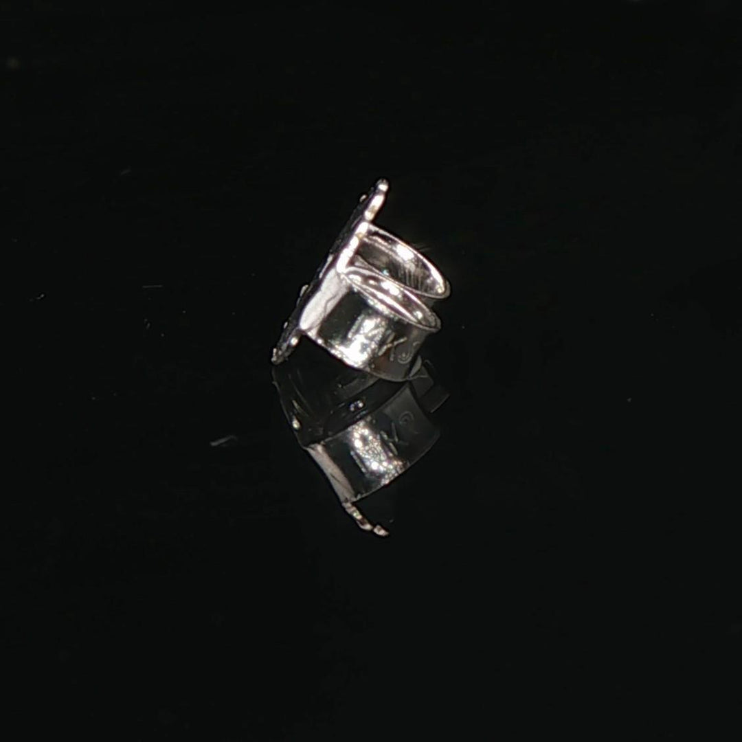 14k White Gold and 1cttw Diamond Hoop Earrings 1.25"