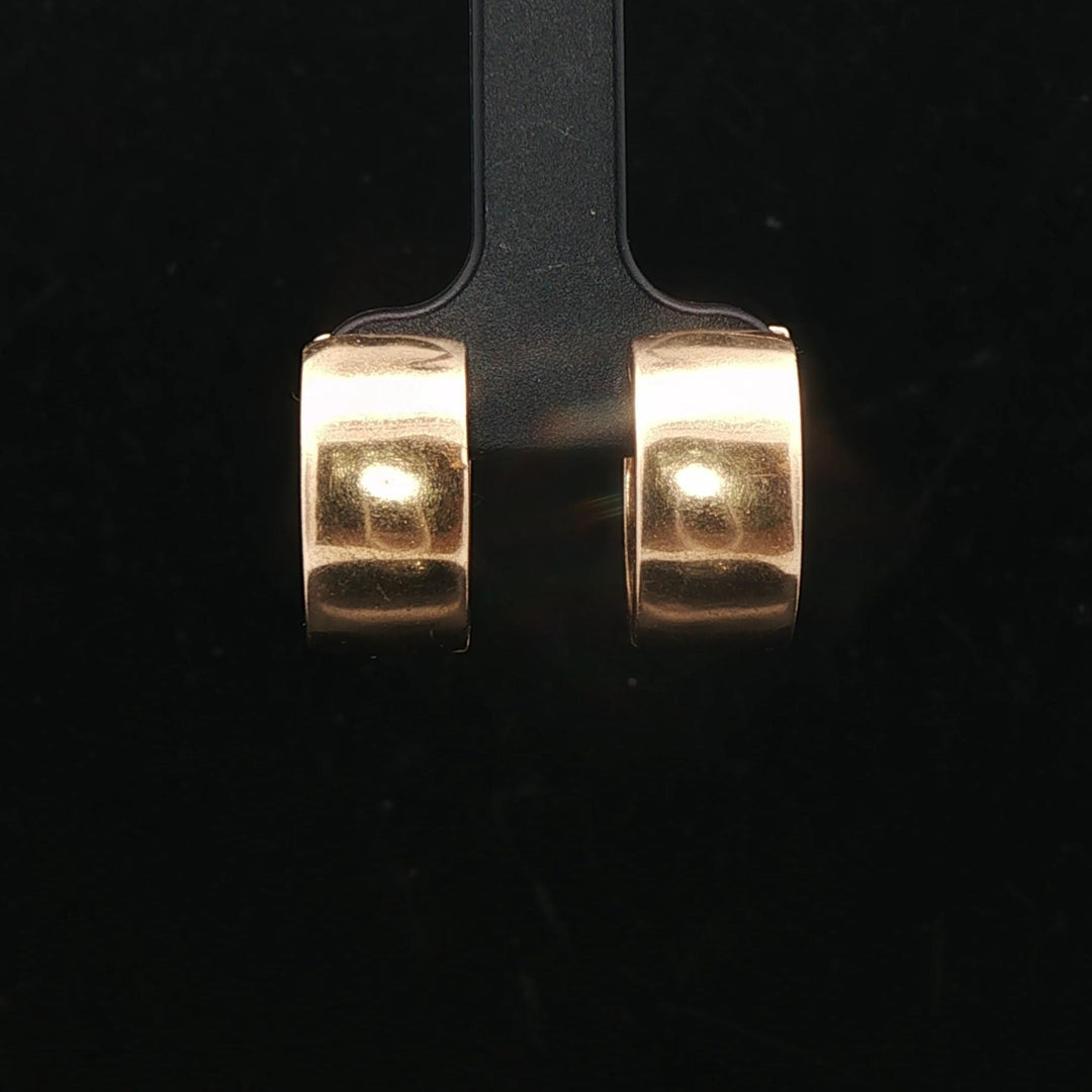 14k Yellow Gold and Diamond 10.2g Solid Huggie Earrings