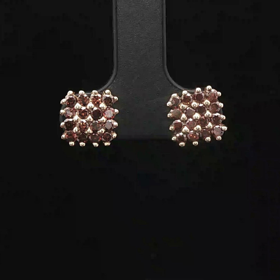 14k Yellow Gold and 1cttw Chocolate Diamond Stud Earrings