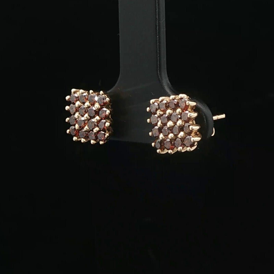 14k Yellow Gold and 1cttw Chocolate Diamond Stud Earrings