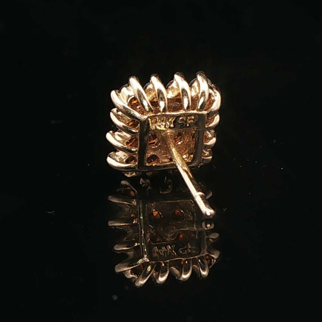 14k Yellow Gold and 1cttw Chocolate Diamond Stud Earrings