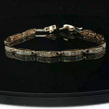 14k Yellow Gold and 2cttw Diamond 10.8g Fancy Link Bracelet 7.75"