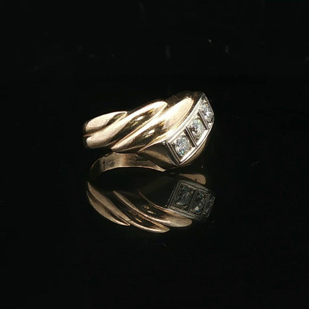 14k Yellow Gold and 0.75cttw Diamond Men's Vintage Ring Size 9.5