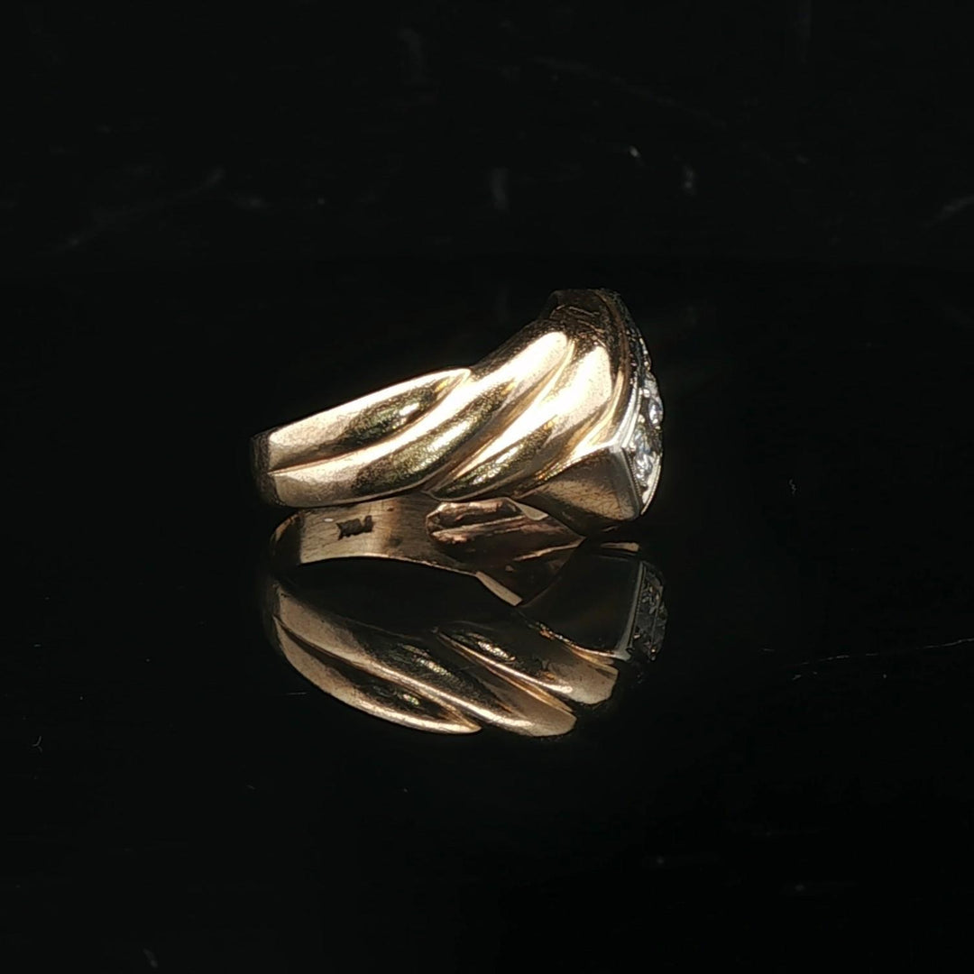 14k Yellow Gold and 0.75cttw Diamond Men's Vintage Ring Size 9.5