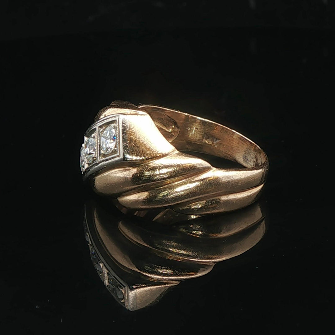 14k Yellow Gold and 0.75cttw Diamond Men's Vintage Ring Size 9.5