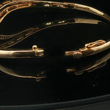10k Yellow Gold and 1.25cttw Diamond Vintage Bangle Bracelet 6.5"