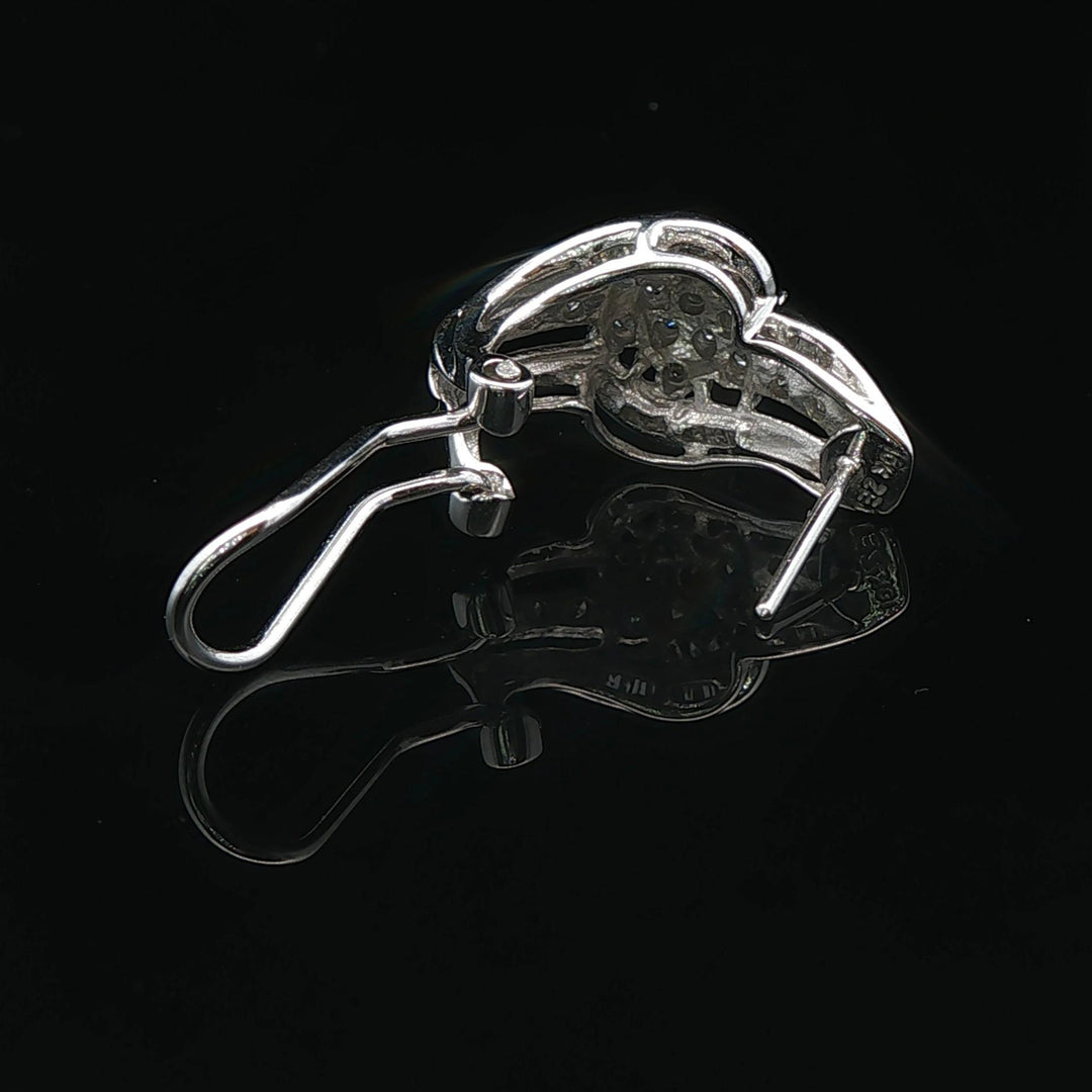 10k White Gold and 0.40cttw Diamond Ladies Huggie Earrings